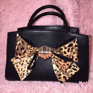 Betsey Johnson purse with leopard print bow